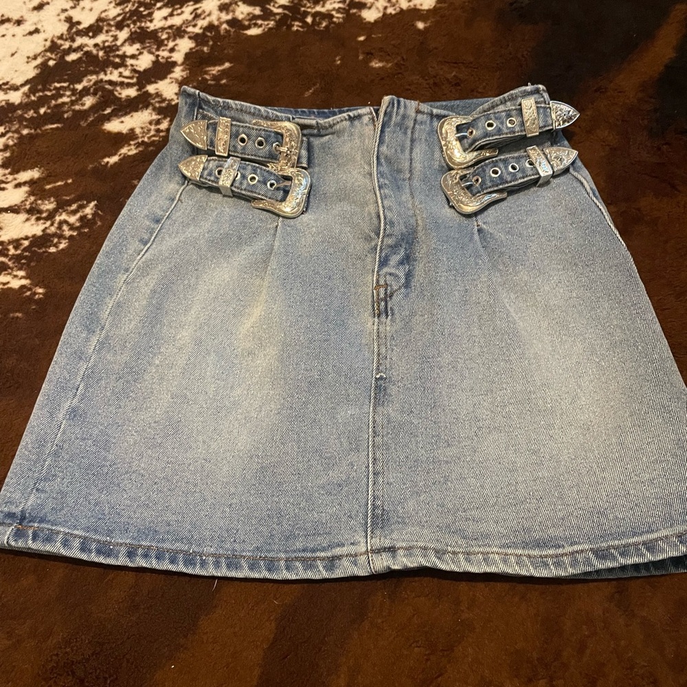 Signature Blue A-Line Knee-Length Skirt